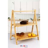 Bonjour Gift & Hobby Mien 2 Katlı Mutfak Bambu Raf Meyve Sebze Organizer