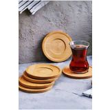 Bonjour Lüks 6 Adet Yuvarlak Bambu Bardak Altlığı Çay Tabağı Altlığı Fincan Altlığı