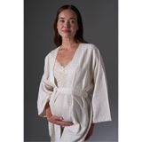 BONJOUR MADAME Keten Lohusa Sabahlık Büstiyer 3 lu Pijama Takım BM-1772