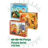 Bonkido 3 'lü Puzzle Set - 60, 80 ve 96 Parça Puzzle 4+Yaş