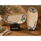 Bonna 2 'li Oval Servis Tabağı Oval Sunum Tabağı Kayık Servis Tabağı Gourmet Paylaşım Servis Tabağı Viento - Çok Renkli