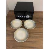 Bonna 3'lü Knidos Gourmet Çukur Tabak 9 cm Sos/meze/kahvaltı/reçel/aperatif - Çok Renkli