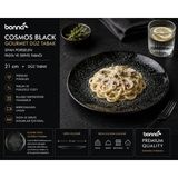 Bonna Cosmos Black Gourmet Düz Tabak 21 cm - Siyah