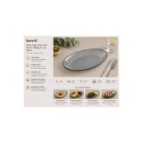 Bonna Glass Vago Oval Servis Tabağı, 21 cm, İç Mekan Kullanımı için | Kaliteli porselen malzeme.