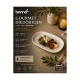 Bonna Gourmet Dikdörtgen Kayık Tabak, Porselen, Meze ve Sunum için, 20x14 cm