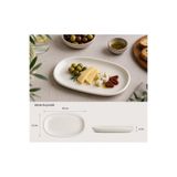 Bonna Gourmet Oval Kayık Tabak 19x11 cm- Porselen Salata, Mezelik, Kahvaltılık ve Atıştırmalık Sunum Tabağı