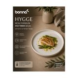 Bonna Hygge Beyaz Porselen Düz Tabak, Servis ve Yemek için, 22 cm