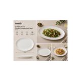 Bonna Iris White Moove Porselen Oval Tabak, Beyaz, 31 cm, İç Mekan Servis ve Sunum