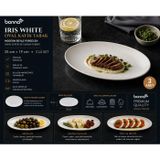 Bonna Iris White Porselen Oval Kayık Tabak 25x19 cm - Modern Beyaz Kayık Servis, Salata ve Sunum Tabağı (3, Beyaz)