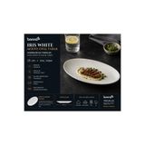 Bonna Iris White Porselen Oval Kayık Tabak 25x19 cm - Modern Beyaz Kayık Servis, Salata ve Sunum Tabağı