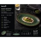 Bonna Mar Moove Oval Tabak, Yeşil Porselen, Servis ve Sunum Için, 25 cm - Çok Renkli - Standart