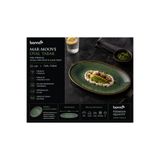 Bonna Mar Moove Oval Tabak, Yeşil Porselen, Servis ve Sunum için, 25 cm | Kaliteli porselen malzeme.