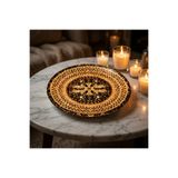 Bonna Mezopotamya Mozaik Siyah Gourmet Düz Tabak 21 Cm-Pasta Tabağı-Tatlı Tabağı-6 'lı
