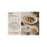 Bonna Odette Olive Moove Porselen Oval Tabak, Zeytin Yeşili, İç Mekan Kullanımı için, 31 cm