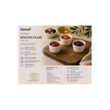 Bonna Optiva Rölyefli Kase, Porselen, 75 cc, Tekli, Beyaz, Sosluk ve Reçellik