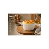 Bonna Optiva Rölyefli Porselen Sufle Kabı, 320 cc, 10 cm, Fırın ve Mikrodalga Uyumlu, İç Mekan Kullanımı