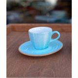Bonna Porselen Aura Aqua Serisi 12 Parça 80 cc Kahve Fincanı Takımı