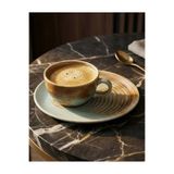 Bonna Porselen Coral Kahve Fincanı 250 cc ve Coral Kahve Fincan Tabağı Set - Latte Cappucino, Americano