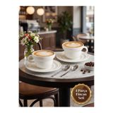 Bonna Porselen Kaff Cappuccino Fincan Takımı 250 cc 4 Parça