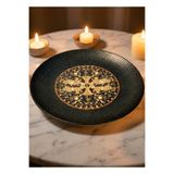 Bonna Porselen Mezopotamya Mozaik Antrasit Gourmet Düz Tabak 25 cm-Servis Tabağı-Ana Yemek Tabağı-6 'lı