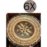 Bonna Porselen Mezopotamya Mozaik Siyah Gourmet Düz Tabak 19 cm 6'lı Takım