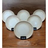 Bonna Porselen Patera Serisi 6'lı 19 cm Düz Tatlı & Pasta Tabağı