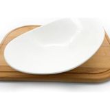 Bonna Porselen Stream Organik Salata Kasesi 27*19 cm 750 cc (1 Adet) - 700 ml - Bej