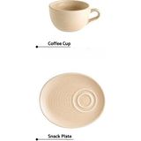 Bonna Premium Porcelain Ripple Kahve Fincanı Takımı 205CC 12 Parça - Bej - Krem - 250 cc