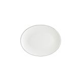Bonna Retro Ash Moove 12 Adet 25 Cm Gri Kenar Çizgili Porselen Oval Tabak Gri