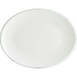 Bonna Retro Ash Moove 12 Adet 25 cm Porselen Oval Tabak Gri