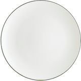 Bonna Retro Gourmet 12 Adet 21 cm Siyah Kenar Çizgili Porselen Düz Tabak