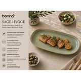 Bonna Sage Hygge Porselen Oval Servis Tabağı, 30 Cm, Iç Mekan Kullanımı - Çok Renkli - Standart