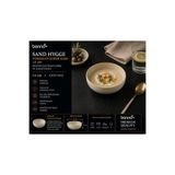 Bonna Sand Hygge Porselen Joker Kase, 14 cm, Tekli, Kum Rengi, Bulaşık Makinesinde Yıkanabilir, Yuvarlak, Çorba ve Sunum