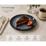 Bonna Sepia Gourmet Düz Tabak 21 cm Porselen Servis Yemek Tabağı Şık Sunum - 1 Parça