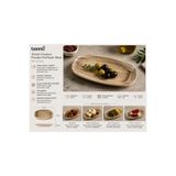 Bonna Terrain Gourmet Porselen Oval Kayık Tabak 19x11 cm - Doğal Dokulu Rustik Mezelik, Kahvaltılık ve Sunum Tabağı