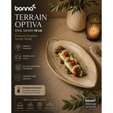 Bonna Terrain Optiva Oval Sahan 18 cm - Premium Porselen Sunum Tabağı - Çok Renkli