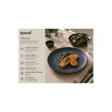Bonna Vega Gourmet Porselen Düz Tabak, Modern Servis ve Sunum için, 25 cm | Kaliteli porselen malzeme.