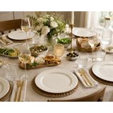 Bonnami 6 Adet Banquet Düz Tabak 27 cm Porselen Yemek Tabağı Servis Tabağı Büyük Boy Çeyiz Set - 6'lı Set - Krem