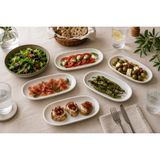 Bonnami 6 Adet Bonna Hygge Oval Tabak 21 cm Premium Porselen Servis ve Sunum Tabağı Seti - Beyaz