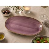 Bonnami Aura Blackberry Oval Kayık Tabak 19X11 cm Meze Kahvaltı Sunum Tabağı Porselen - 1 Adet Aura Blackberry Oval Kayık Tabak - Mor
