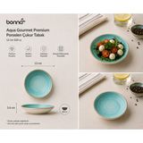 Bonnami Bonna Aqua Gourmet Premium Porselen Çukur Tabak 13 cm 220 cc - Modern Turkuaz Dokulu Şık Kase ve Sosluk - 1 Adet 13 cm Aqua Gourmet Çukur Tabak