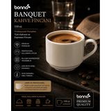 Bonnami Bonna Banquet Kahve Fincanı 110 cc - Profesyonel Porselen Türk Kahvesi ve Espresso Fincanı - Beyaz