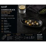 Bonnami Bonna Cosmos Black Gourmet Siyah Porselen Oval Kayık Sunum ve Meze Tabağı 19X11 cm - 1 Adet Bonna Cosmos Black Gourmet Siyah Porselen Oval Kayık Sunum ve Meze Tabağı 19x11 cm