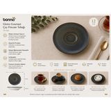 Bonnami Bonna Gloire Gourmet Porselen Çay Fincanı Tabağı 12 cm - Modern Antrasit Desenli Premium Sunum Altlığı - Koyu Yeşil - 1 Adet Bonna Gloire Gourmet Porselen Çay Fincanı Tabağı 12 cm