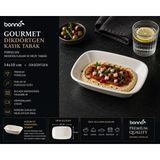Bonnami Bonna Gourmet Dikdörtgen Kayık Tabak Porselen Sunum ve Meze Tabağı 14X10 cm - 1 Adet Bonna Gourmet Dikdörtgen Kayık Tabak Porselen Sunum ve Meze Tabağı 14x10 cm - Krem