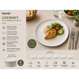 Bonnami Bonna Gourmet Düz Porselen Tabak / 17 cm Beyaz Porselen Tatlı, Pasta & Kahvaltı Tabağı - 6 Adet