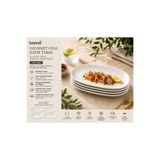 Bonnami Bonna Gourmet Oval Kayık Tabak 4’lü Set / 24x14 cm Beyaz Porselen Yemek & Meze Tabağı