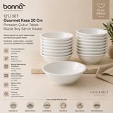 Bonnami Bonna Gourmet Porselen Büyük Boy Servis Kasesi Çukur Tabak 20 cm 1050 cc - Beyaz - 12 Adet