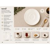 Bonnami Bonna Gourmet Porselen Kahve Fincanı Tabağı 16 cm - Premium Beyaz Sunum Altlığı - 1 Adet Gourmet Porselen Kahve Fincanı Tabağı 16 cm