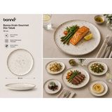 Bonnami Bonna Grain Gourmet Premium Porselen Düz Tabak 30 cm - Modern Dokulu Geniş Servis ve Sunum Tabağı - 1 Adet Grain Gourmet Premium Porselen Düz Tabak 30 cm - Beyaz - Kahverengi